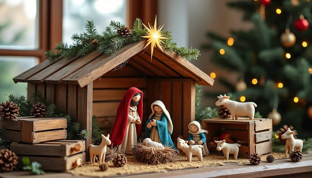 découvrez comment fabriquer une crèche de noël originale en cagettes facilement, sans avoir besoin de matériel spécifique. un diy simple et créatif pour les fêtes.