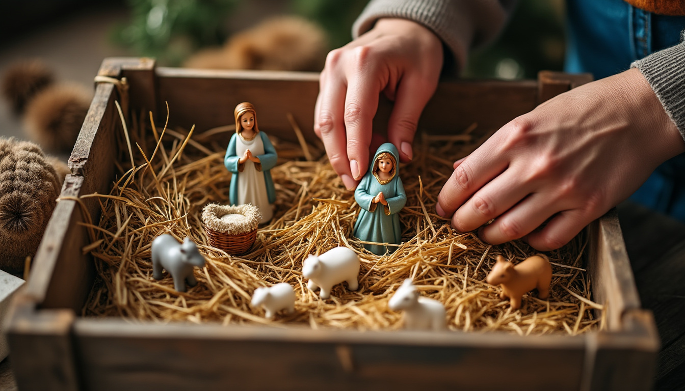 découvrez comment fabriquer une crèche de noël originale en cagettes facilement, sans besoin de matériel spécifique. un tutoriel simple et créatif pour décorer vos fêtes.