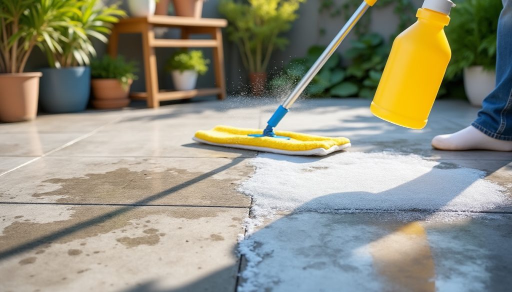 découvrez comment nettoyer une terrasse en béton sale avec une méthode à l'eau de javel efficace et sans l'abîmer. conseils pratiques pour un résultat impeccable.